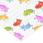 Niedliche glückliche Jellybohnen springende Cartoo Kurzer Tischläufer (Ecke)