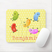 Niedliche glückliche Jellybohnen springende Cartoo Mousepad (Mit Mouse)