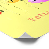 Niedliche glückliche Jellybohnen springende Cartoo Poster (Ecke)