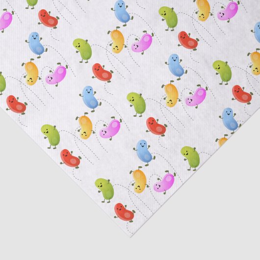 Niedliche glückliche Jellybohnen springende Cartoo Seidenpapier (Ausschnitt)