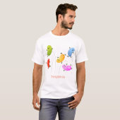 Niedliche glückliche Jellybohnen springende Cartoo T-Shirt (Vorne ganz)