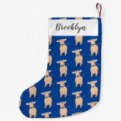 Niedliche glückliche Jersey-Kuh und Blume Cartoon Kleiner Weihnachtsstrumpf (Rückseite)