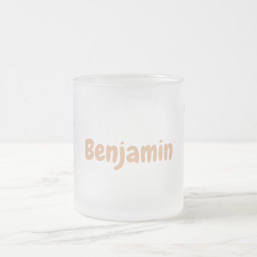 Niedliche glückliche Jersey-Kuh und Blume Cartoon Mattglastasse (Mittel)