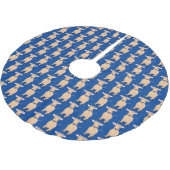 Niedliche glückliche Jersey-Kuh und Blume Cartoon Polyester Weihnachtsbaumdecke (Schrägansicht)