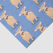 Niedliche glückliche Jersey-Kuh und Blume Cartoon Seidenpapier (Ausschnitt)