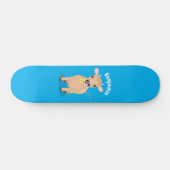 Niedliche glückliche Jersey-Kuh und Blume Cartoon Skateboard (Horizontal)