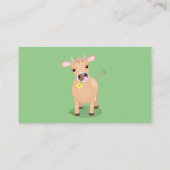 Niedliche glückliche Jersey-Kuh und Blume Cartoon Visitenkarte (Rückseite)