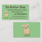 Niedliche glückliche Jersey-Kuh und Blume Cartoon Visitenkarte (Vorne/Hinten)