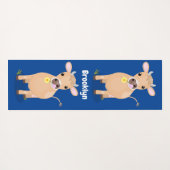 Niedliche glückliche Jersey-Kuh und Blume Cartoon Yogamatte (Rückseite (Horizontal))