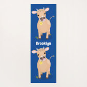 Niedliche glückliche Jersey-Kuh und Blume Cartoon Yogamatte (Rückseite)