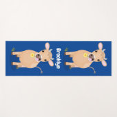 Niedliche glückliche Jersey-Kuh und Blume Cartoon Yogamatte (Vorderseite (Horizontal))