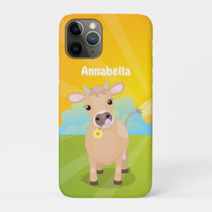 Niedliche glückliche Jersey Kuh und Blume Sonnenau Case-Mate iPhone Hülle