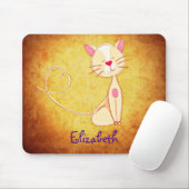 Niedliche glückliche Katze mit Herz-Schwanz Person Mousepad (Mit Mouse)