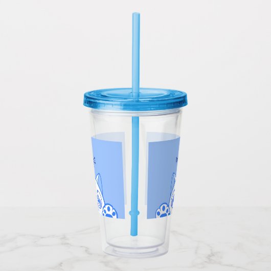 Niedliche glückliche Katze mit Rundglas Acryltrinkbecher (Rechts)