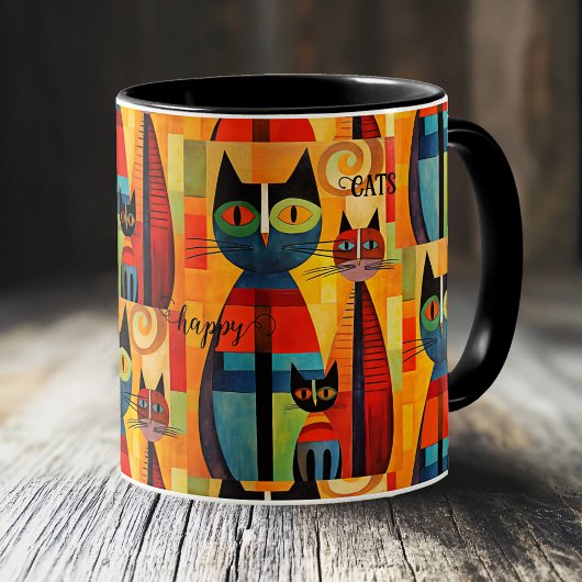 Niedliche glückliche Katzen Kaffeetasse