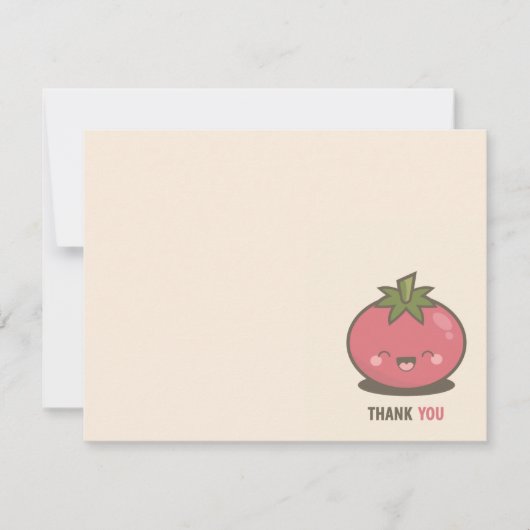 Niedliche glückliche Kawaii Tomate danken Ihnen Dankeskarte (Vorderseite)