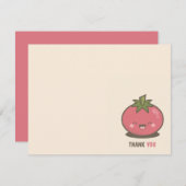 Niedliche glückliche Kawaii Tomate danken Ihnen Dankeskarte (Vorne/Hinten)