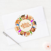 Niedliche glückliche Kinder zurück zur Schulrunde Runder Aufkleber (Umschlag)