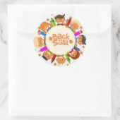 Niedliche glückliche Kinder zurück zur Schulrunde Runder Aufkleber (Tasche)