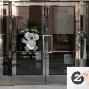 Niedliche glückliche koala schwingende Cartoon-Abb Fensteraufkleber
