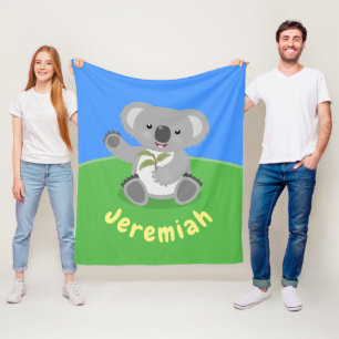Niedliche glückliche koala schwingende Cartoon-Abb Fleecedecke