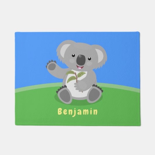 Niedliche glückliche koala schwingende Cartoon-Abb Fußmatte (Vorderseite)