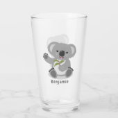 Niedliche glückliche koala schwingende Cartoon-Abb Glas (Rückseite)