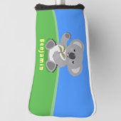Niedliche glückliche koala schwingende Cartoon-Abb Golf Headcover (Rotieren 90)