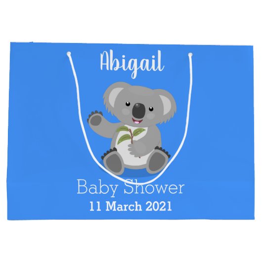 Niedliche glückliche koala schwingende Cartoon-Abb Große Geschenktüte (Rückseite)