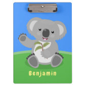Niedliche glückliche koala schwingende Cartoon-Abb Klemmbrett (Vorderseite)