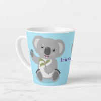 Niedliche glückliche koala schwingende Cartoon-Abb