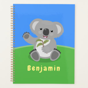 Niedliche glückliche koala schwingende Cartoon-Abb Planer