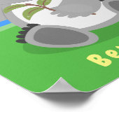 Niedliche glückliche koala schwingende Cartoon-Abb Poster (Ecke)