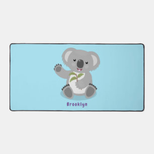 Niedliche glückliche koala schwingende Cartoon-Abb Schreibtischunterlage