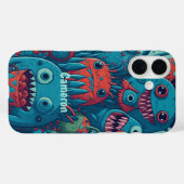 Niedliche, glückliche Lächelnde Monster Case-Mate iPhone Hülle (Rückseite (Horizontal))