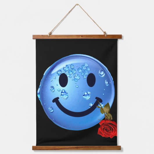 NIEDLICHE GLÜCKLICHE MENSCHEN! WANDTEPPICH MIT HOLZRAHMEN (Vorderseite)