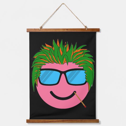 NIEDLICHE GLÜCKLICHE MENSCHEN! WANDTEPPICH MIT HOLZRAHMEN (Vorderseite 2)