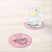 Niedliche Glückliche Muttertagskalligrafie| Unters Runder Pappuntersetzer (Vor Ort)