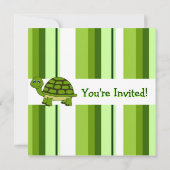 Niedliche glückliche Schildkröte mit Streifen Gebu Einladung (Rückseite)
