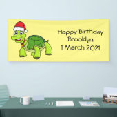Niedliche glückliche Schildkröte mit Weihnachtsman Banner (Messe)