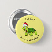 Niedliche glückliche Schildkröte mit Weihnachtsman Button (Vorne & Hinten)