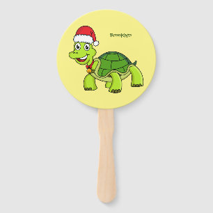 Niedliche glückliche Schildkröte mit Weihnachtsman Fächer
