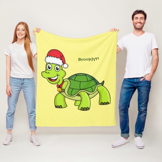Niedliche glückliche Schildkröte mit Weihnachtsman Fleecedecke (Beispiel)