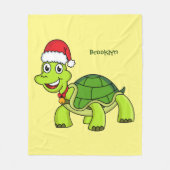 Niedliche glückliche Schildkröte mit Weihnachtsman Fleecedecke (Vorderseite)