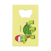 Niedliche glückliche Schildkröte mit Weihnachtsman Geldbeutel Flaschenöffner (Vorderseite)