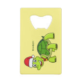 Niedliche glückliche Schildkröte mit Weihnachtsman Geldbeutel Flaschenöffner (Rückseite)