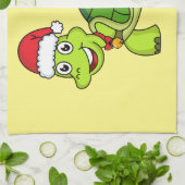 Niedliche glückliche Schildkröte mit Weihnachtsman Geschirrtuch (Gefaltet)