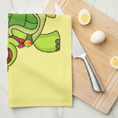 Niedliche glückliche Schildkröte mit Weihnachtsman Geschirrtuch (Viertel Falte)