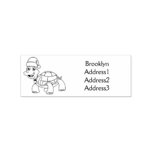 Niedliche glückliche Schildkröte mit Weihnachtsman Gummistempel