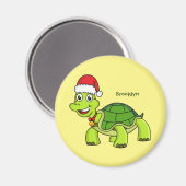 Niedliche glückliche Schildkröte mit Weihnachtsman Magnet (Vorderseite/Rückseite)